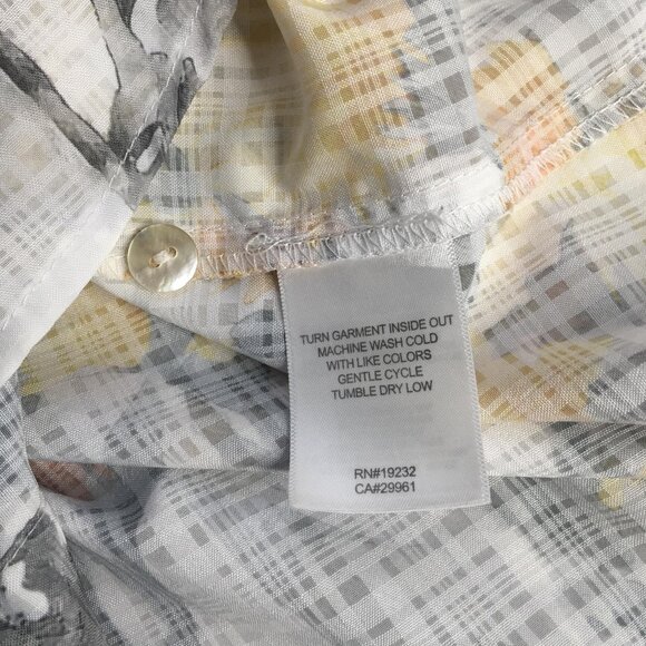 Alfred Dunner Shirt Womens XL White Floral Butterfly Button Front 3/4 Sleeve - Picture 14 of 16